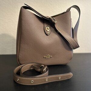 Hadley Convertible Crossbody Bag in Dark Stone w/ Brass Hardware